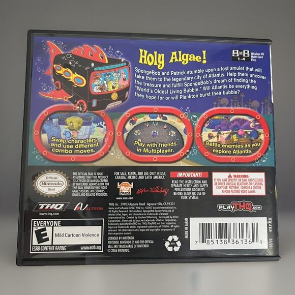 SpongeBob's Atlantis SquarePantis (Nintendo DS, 2007) CIB w/ Manual - Tested - Picture 2 of 3